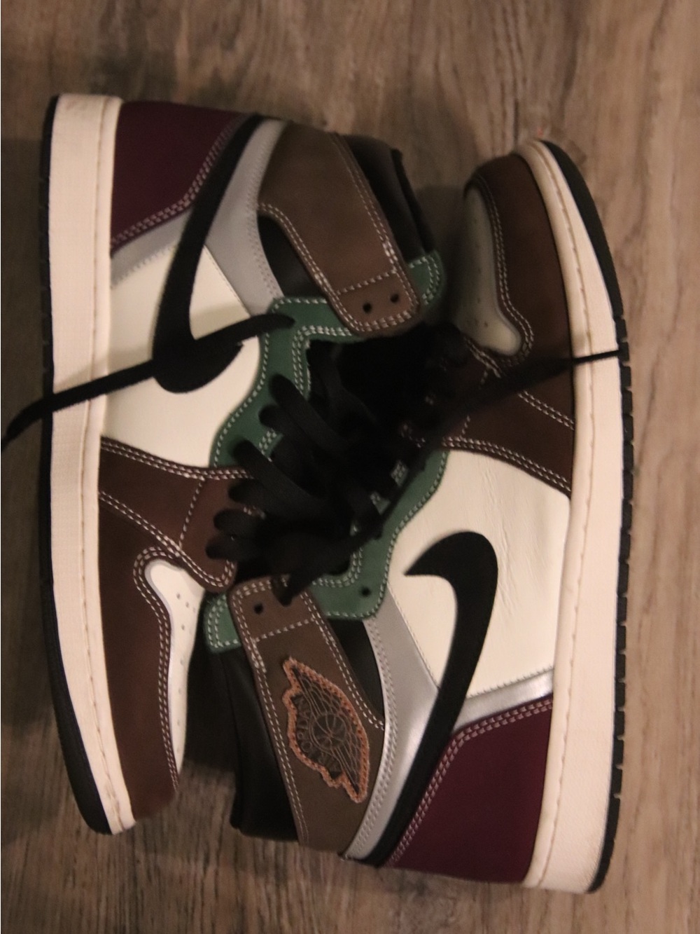 Nike Air Jordan 1 Mid - Brown, White, Burgundy, Green, Black